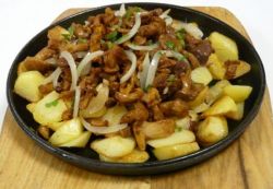 Смажена картопля з грибами - рецепт