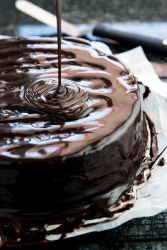 Шоколадна глазур з какао для торта